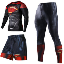 Load image into Gallery viewer, Superhero Compression Tracksuits Men's Sport Suit Quick Dry Running sets Clothes Sports Joggers Training Gym Fitness Man Set